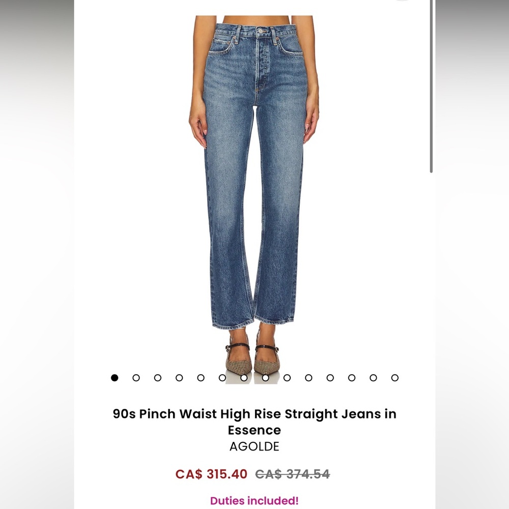 NWOT Agolde 90s High Rise Jeans